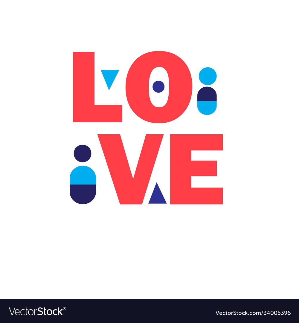 Feste Hintergrund Schriftart Liebe vector image Feste Hintergrund Schriftart Liebe