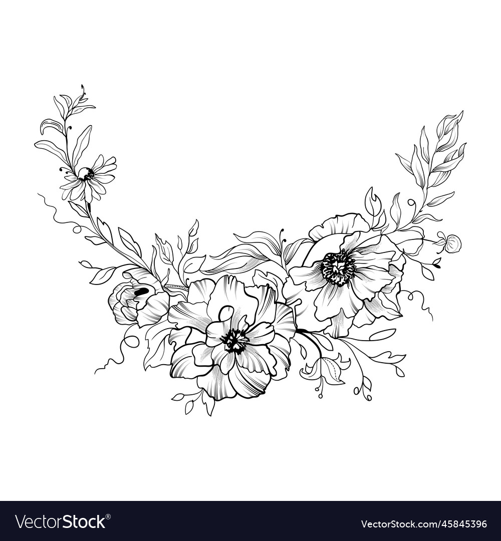 Floral graphic composition Royalty Free Vector Image