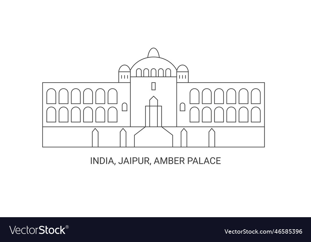 India jaipur amber palace travel landmark Vector Image