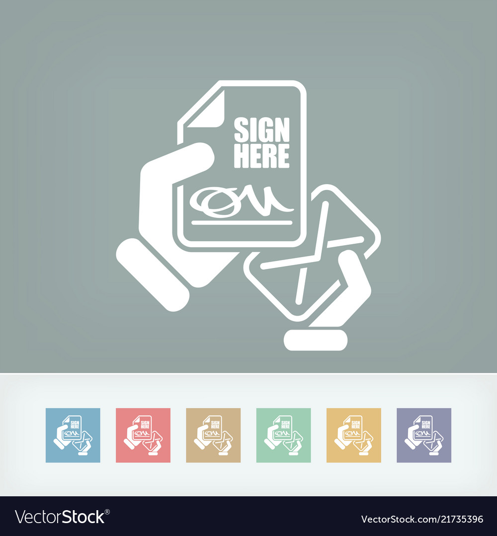 Mail with a document signed vector image Mail with a document signed