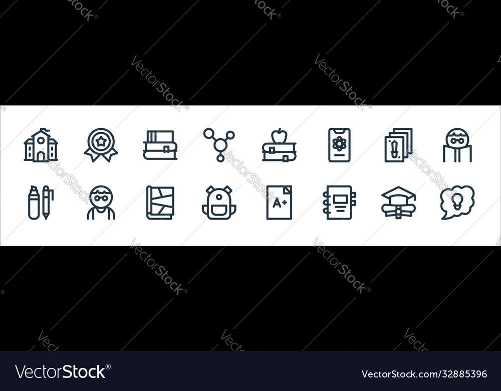 Nerd line icons linear set quality