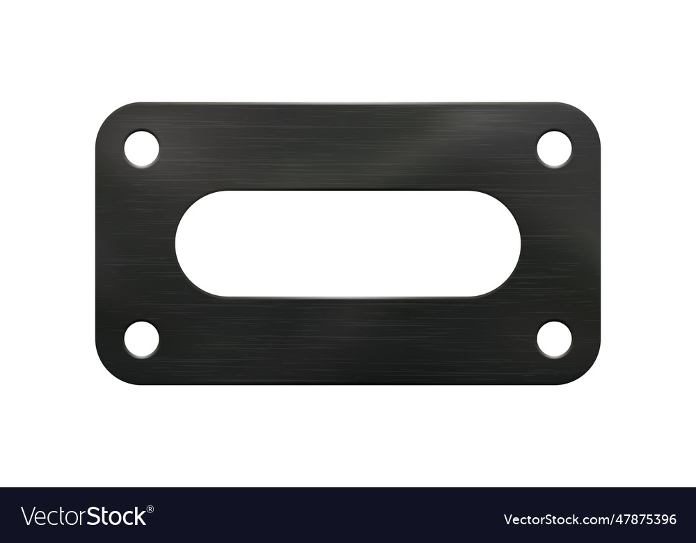 Rectangular black rubber gasket with rounded Vector Image