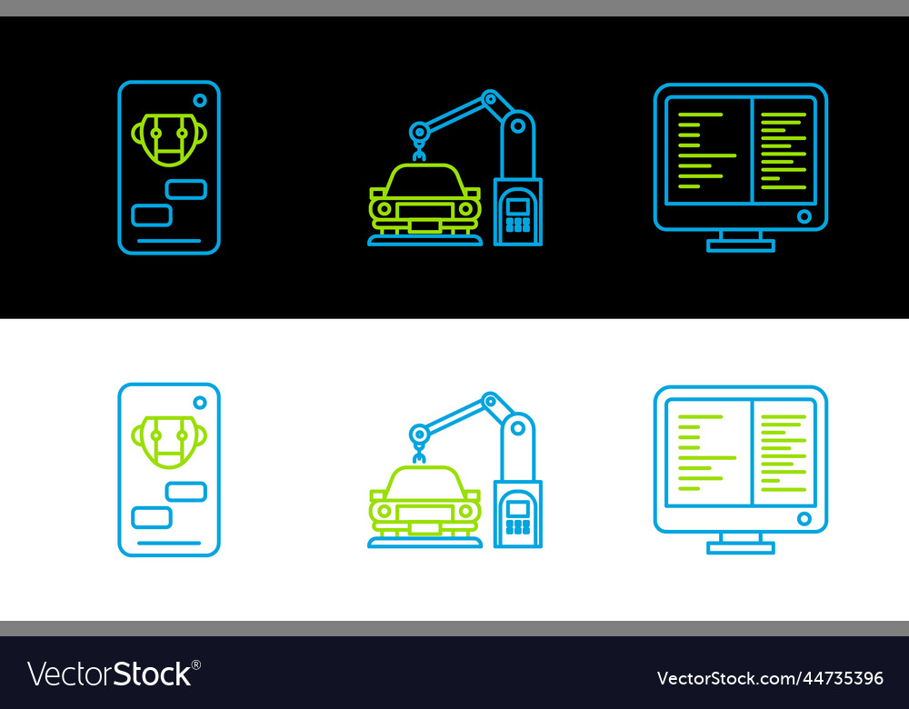 Linie Computer Monitor Bildschirm Bot vector image Linie Computer Monitor Bildschirm Bot