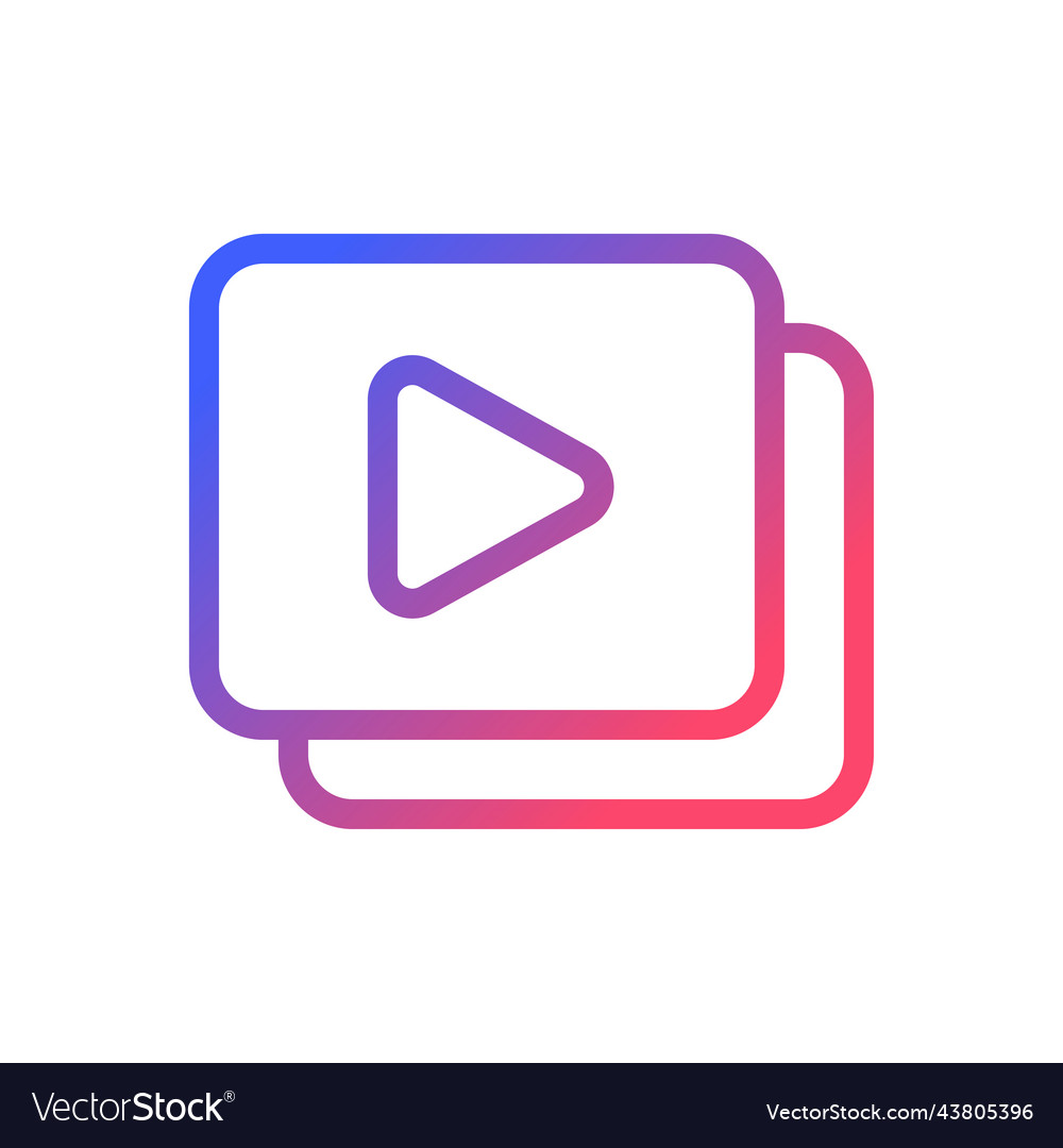Set of video files pixel perfect gradient linear vector image Set of video files pixel perfect gradient linear