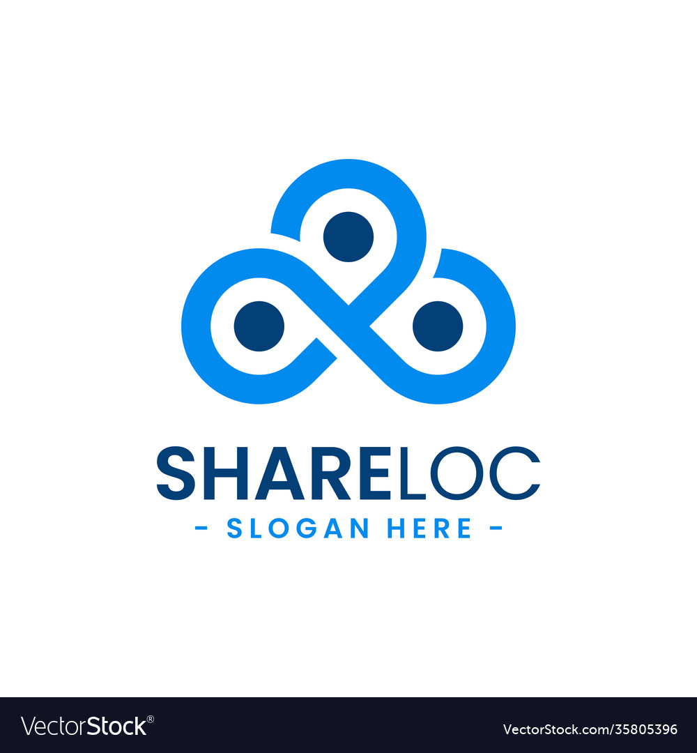 Share location logo design template map pointer