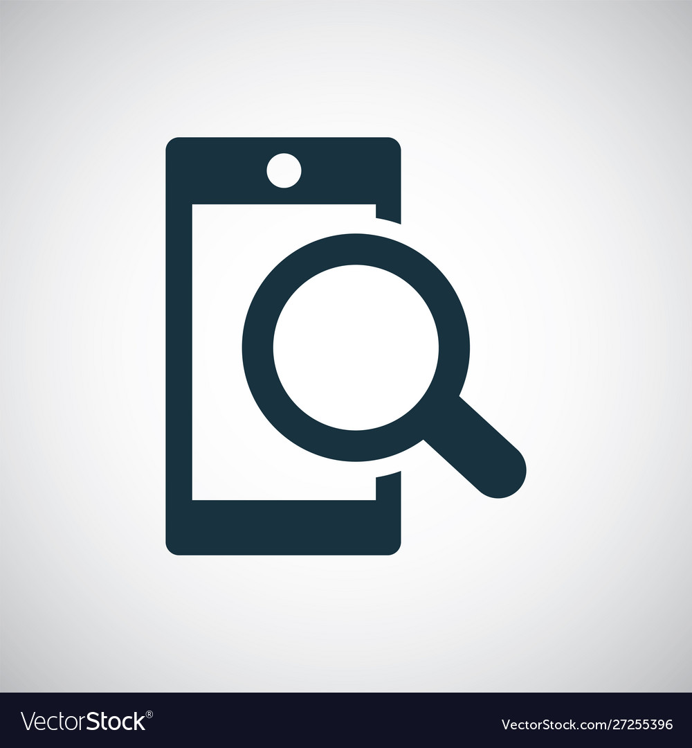 Smartphone search icon for web and ui on white