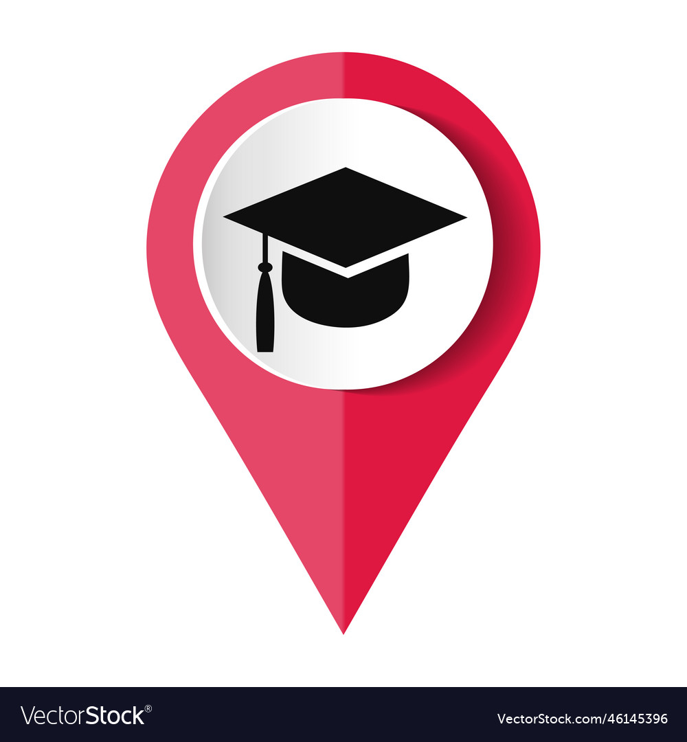 University location icon map pointer vector image University location icon map pointer