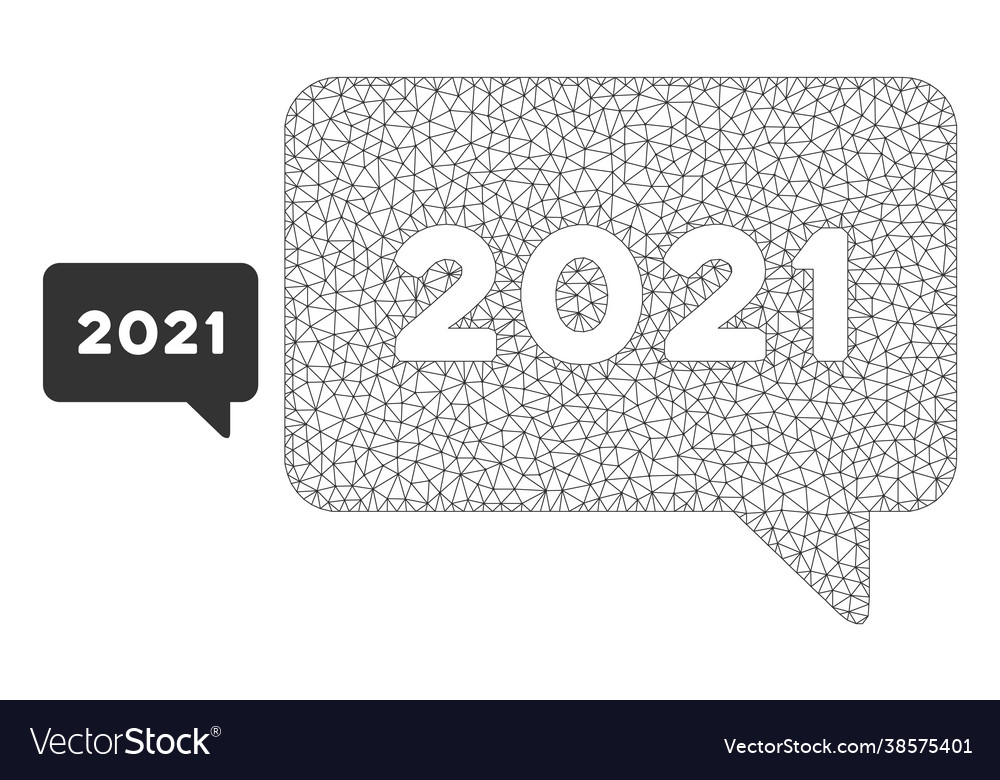 2021 message mesh carcass model vector image 2021 message mesh carcass model