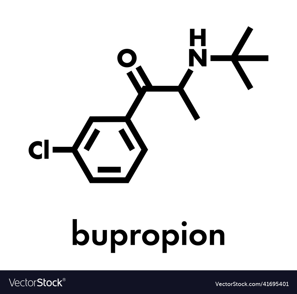 Bupropion antidepressant and smoking cessation Vector Image