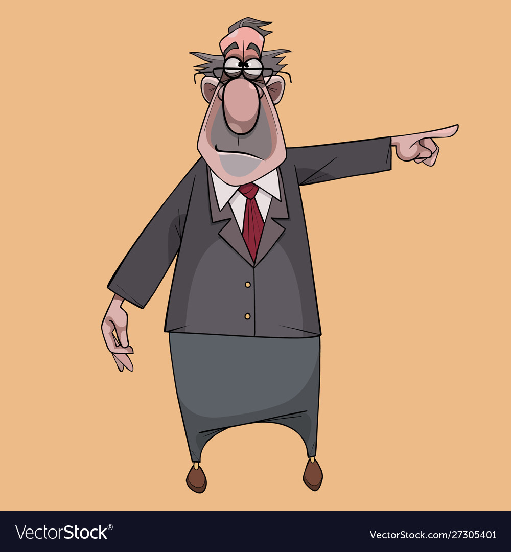 Cartoon man in suit with tie and eyeglasses Vector Image