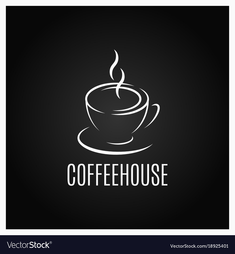 Coffee cup logo design on black background Vector Image