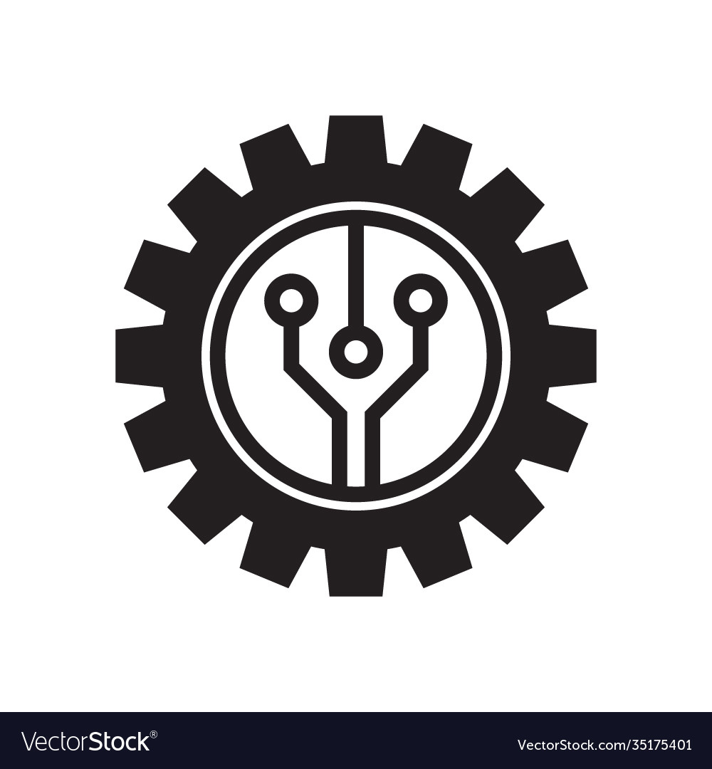 Gear tech logo design template abstract Royalty Free Vector