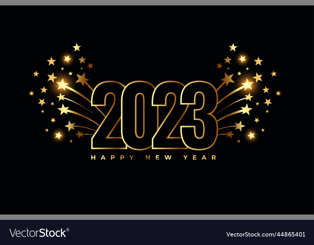 Happy new year 2023 celebration background vector image Happy new year 2023 celebration background