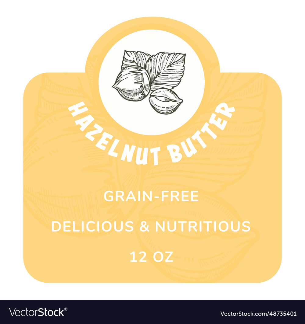 Hazelnut butter delicious healthy and grain free Vector Image