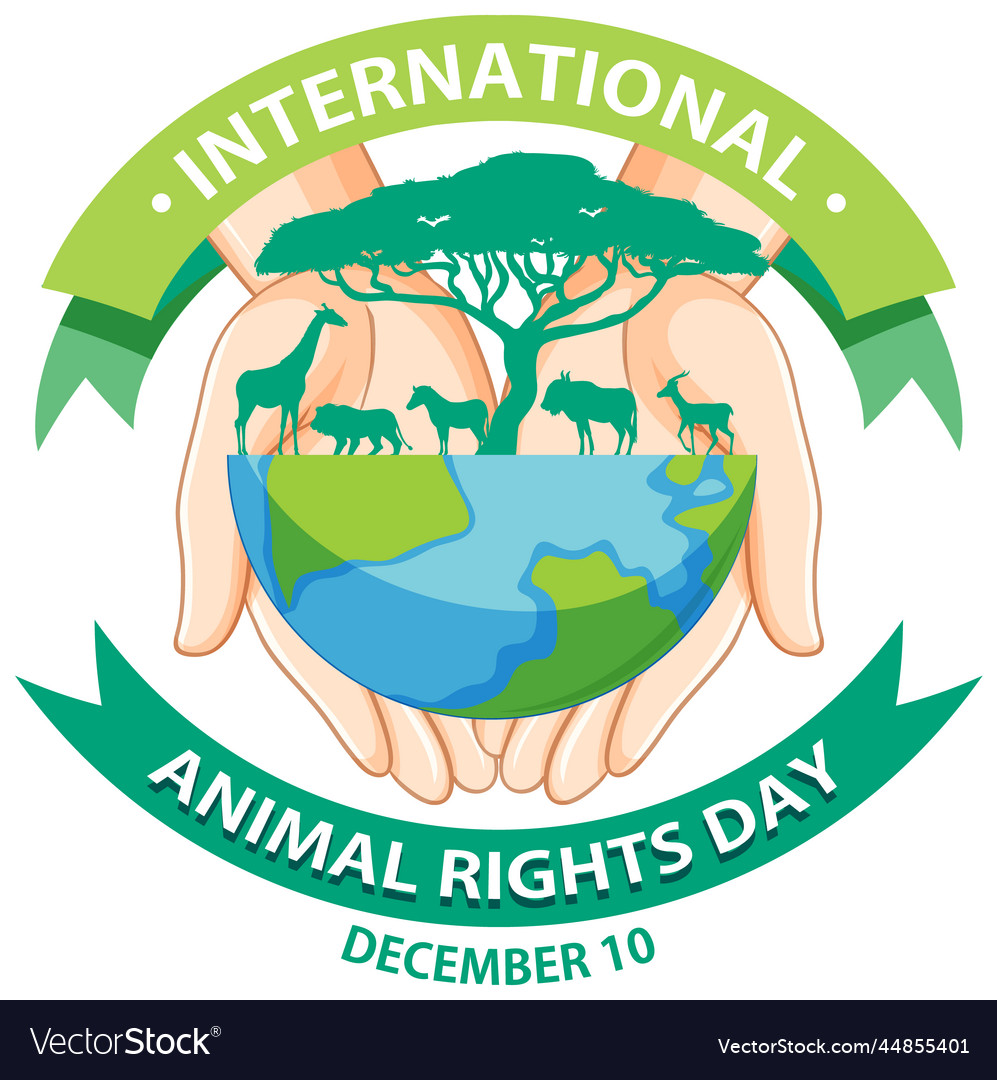 International animal rights day banner Royalty Free Vector