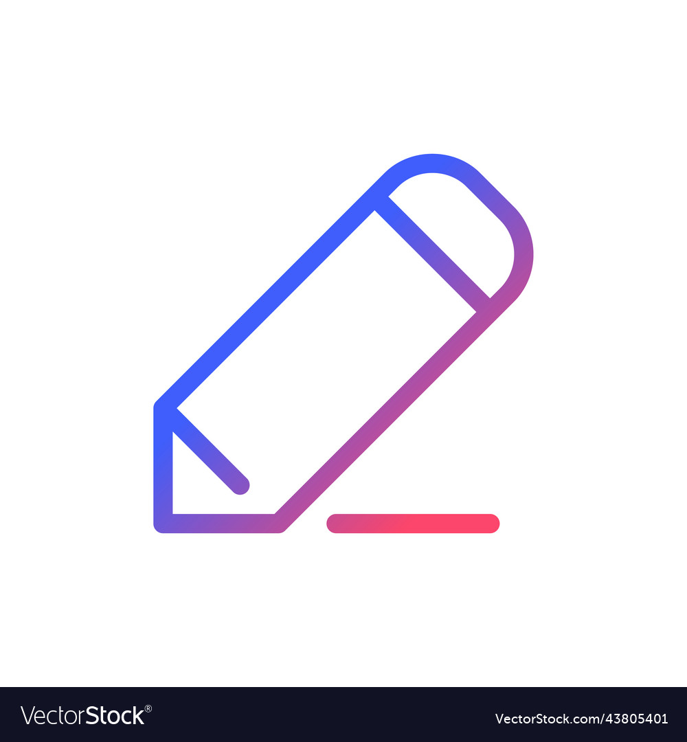 Pencil pixel perfect gradient linear ui icon vector image Pencil pixel perfect gradient linear ui icon