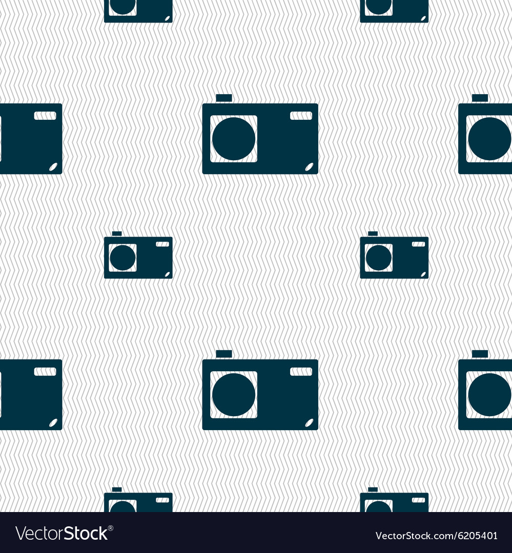 Photo camera sign icon digital symbol seamless