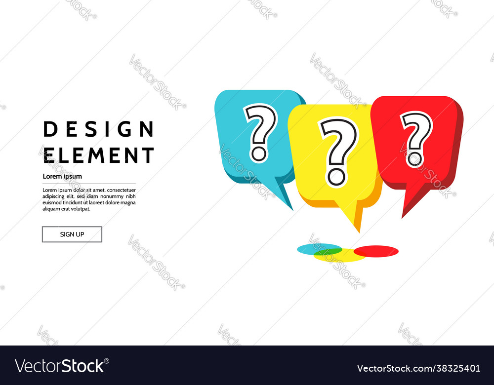 Question mark design element banner web template vector image Question mark design element banner web template