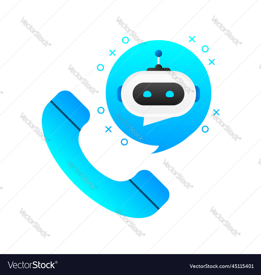 Robot icon support service chat bot robocall