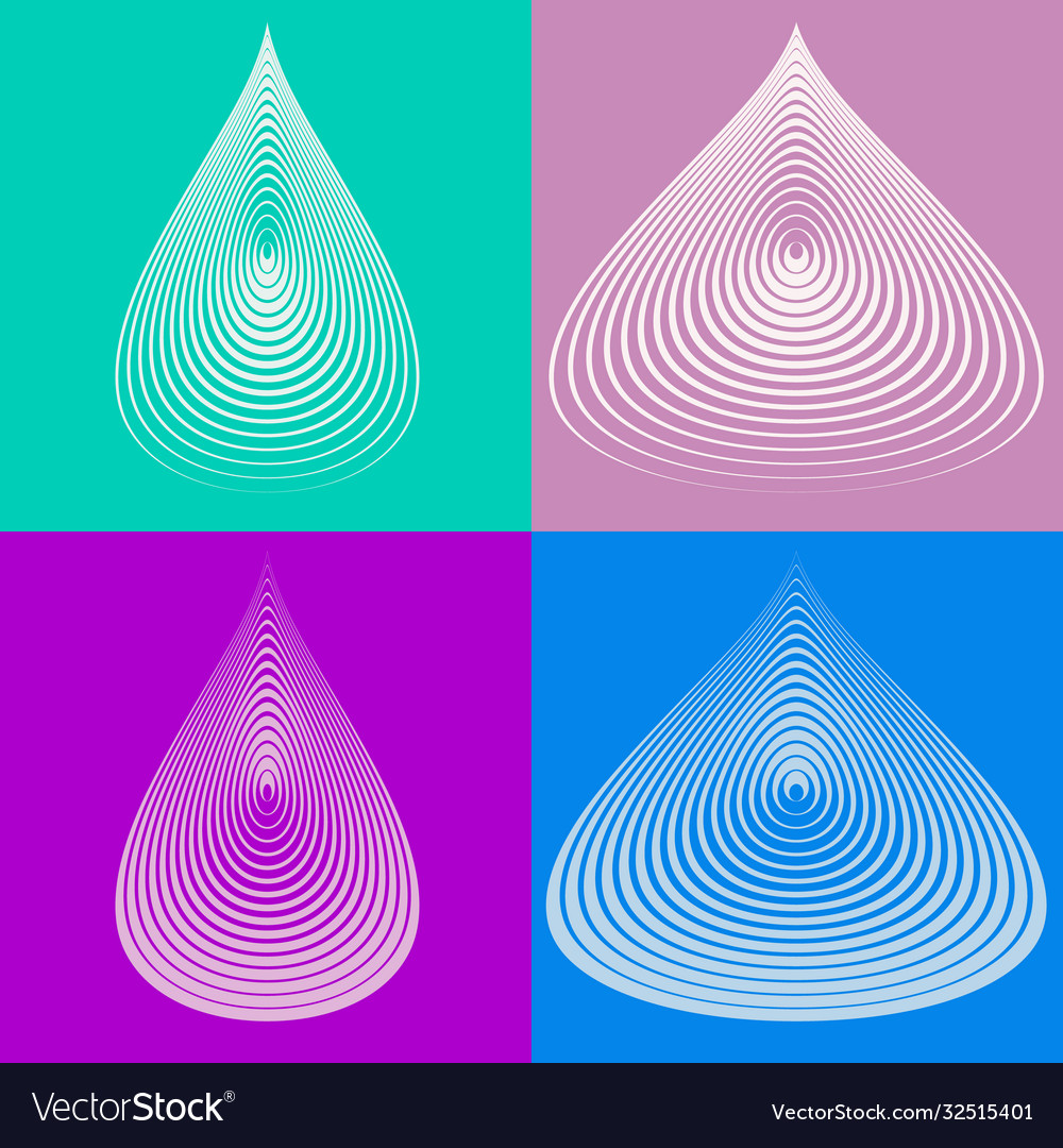 Set drops elements from lines vector image Set drops elements from lines