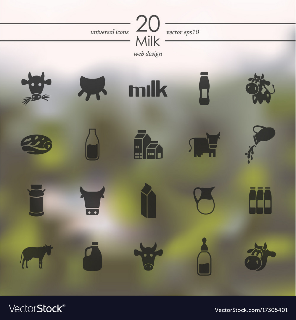 Set of milk icons