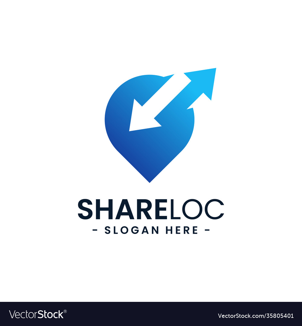 Share location logo design template map pointer vector image Share location logo design template map pointer