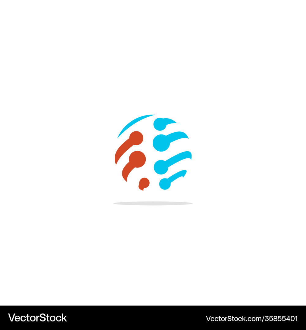 Sphere round abstract technology logo Royalty Free Vector