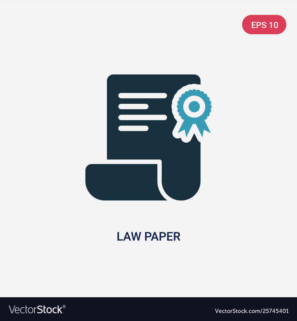 Two color law paper icon from and justice