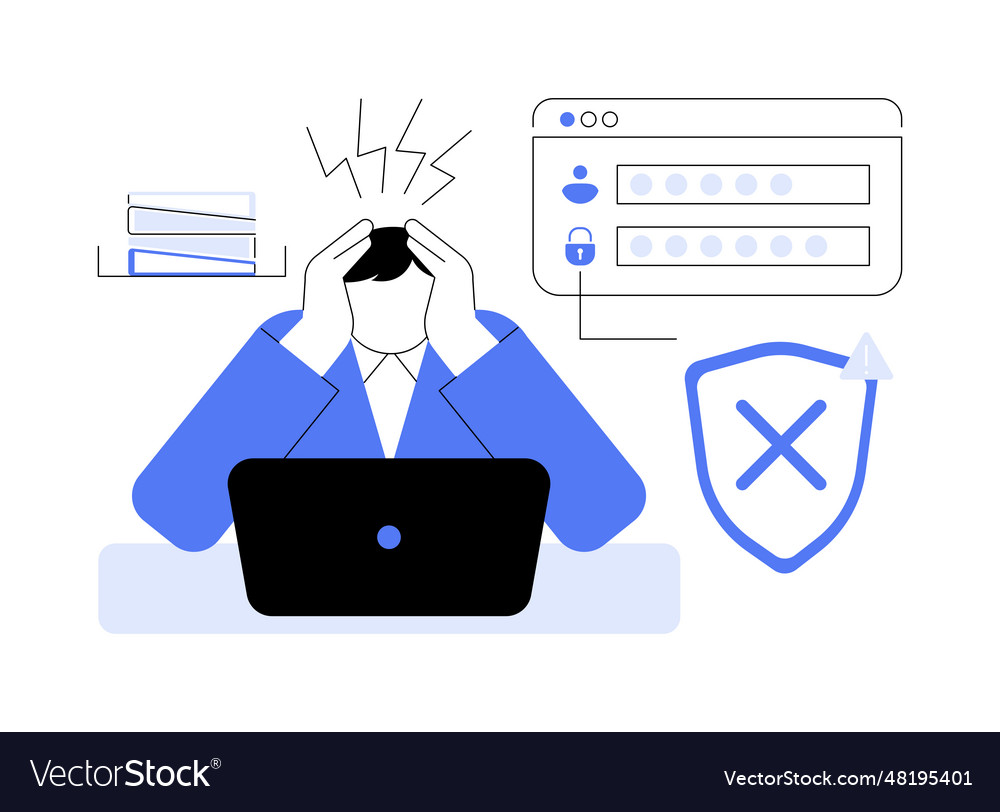 Wrong password abstract concept vector image Wrong password abstract concept