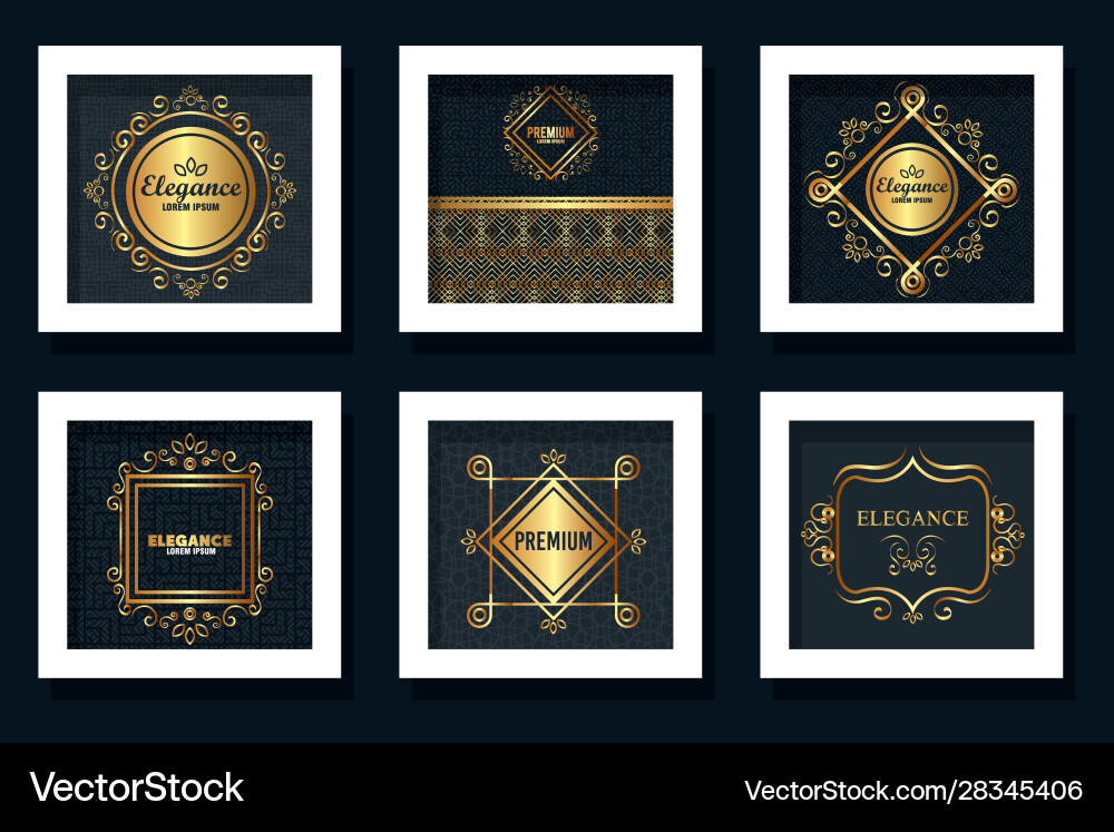 Bundle victorian elegance frames Royalty Free Vector Image