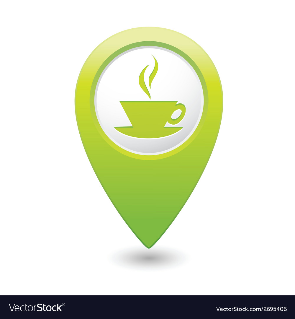 Cafe icon green map pointer