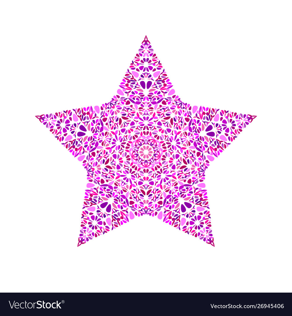 Colorful abstract isolated floral ornament star