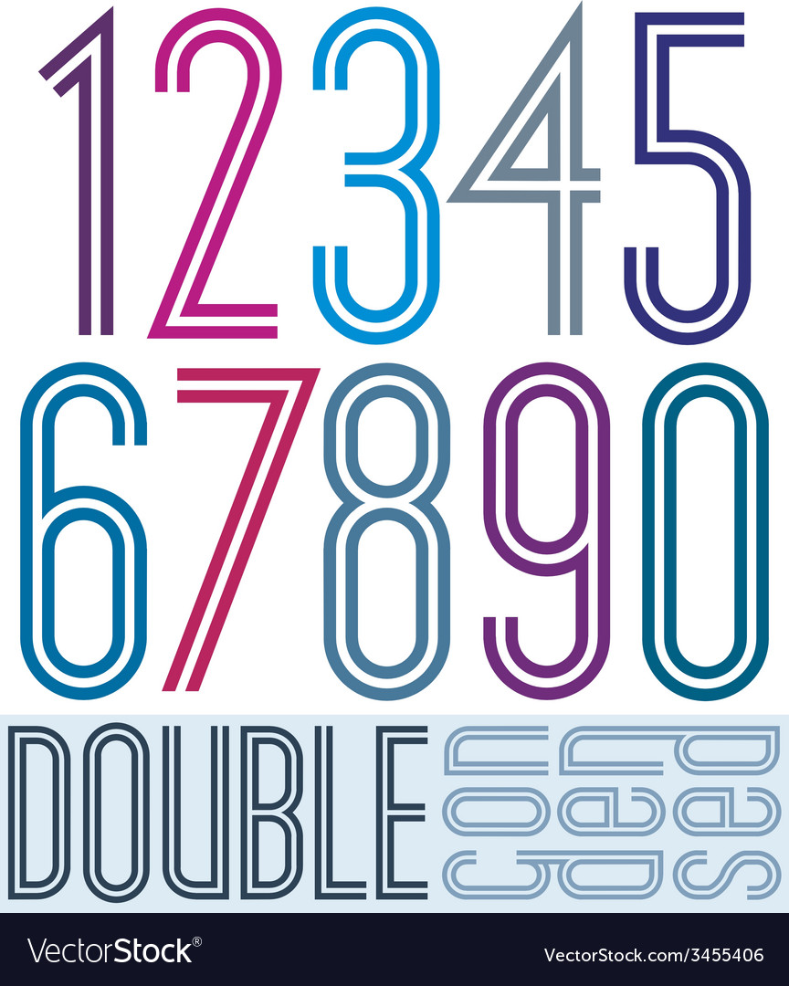 Double numbers. Ретро цифры полосами 88. double number. big double числа. 70s font.