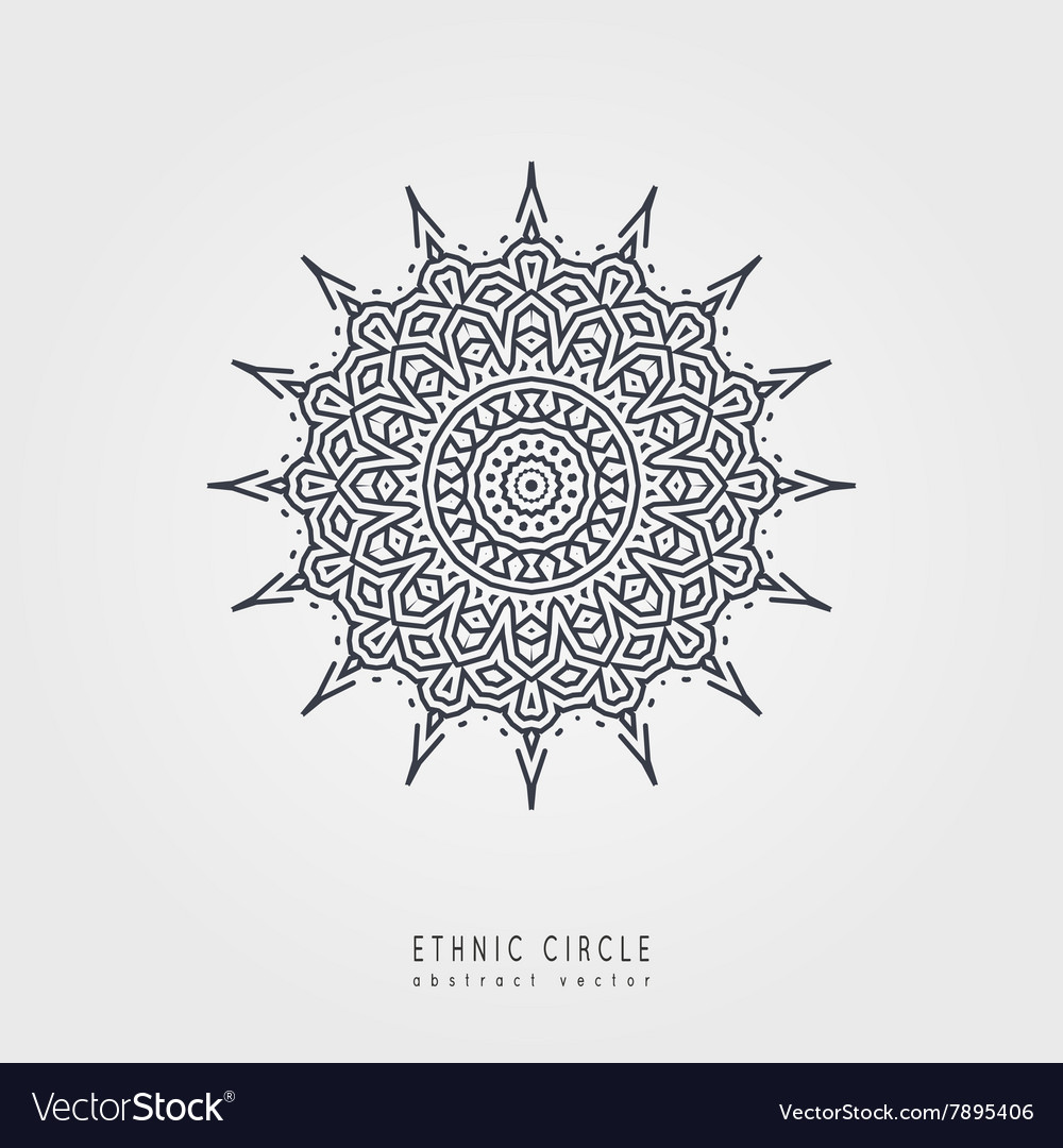 Ethnic mystical pattern with triangle and circles vector image Ethnic mystical pattern with triangle and circles