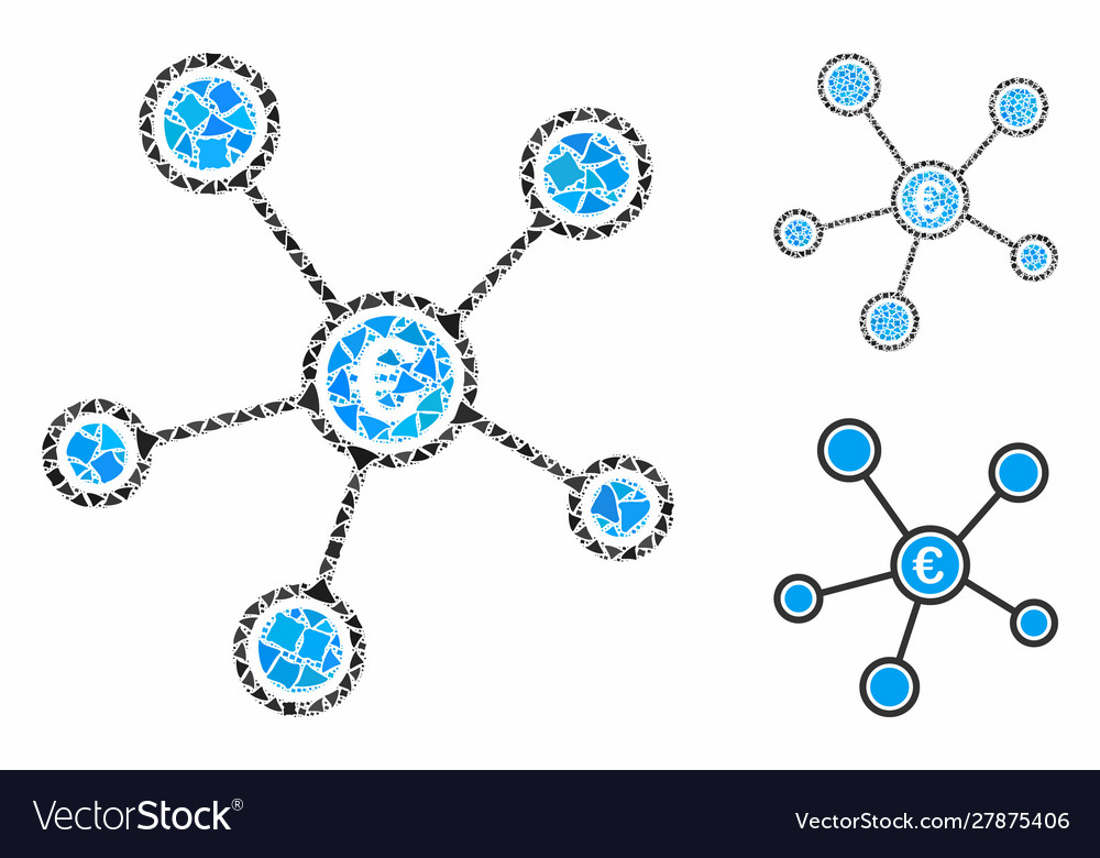 Euro network links mosaic icon bumpy parts