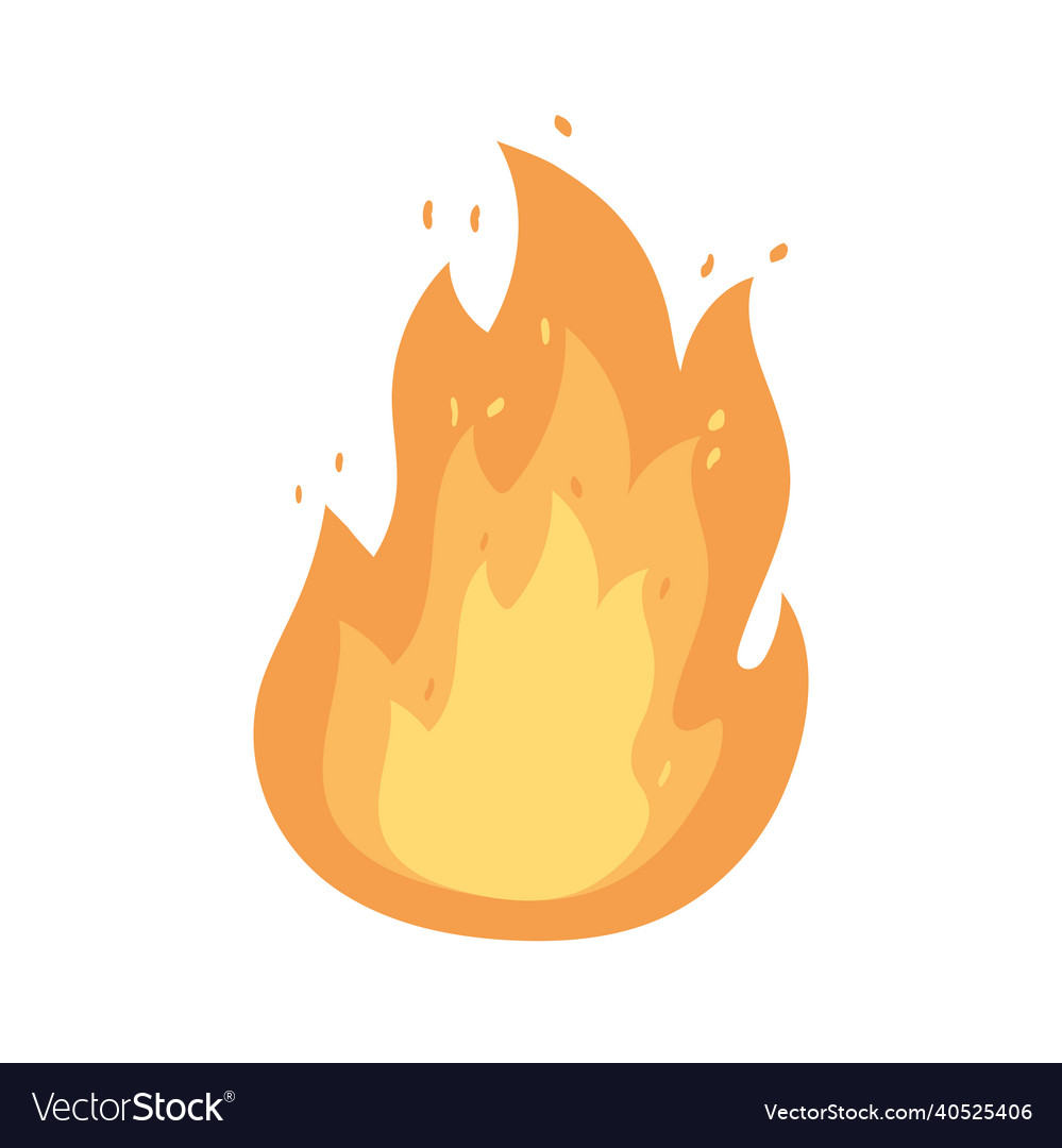 Flame fire burning Royalty Free Vector Image - VectorStock