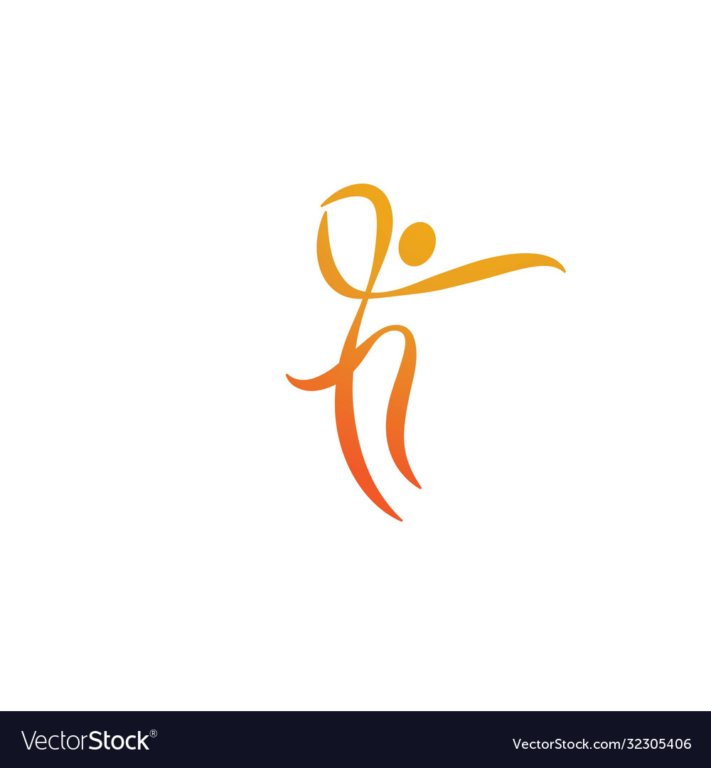 Human character logo sign Royalty Free Vector Image