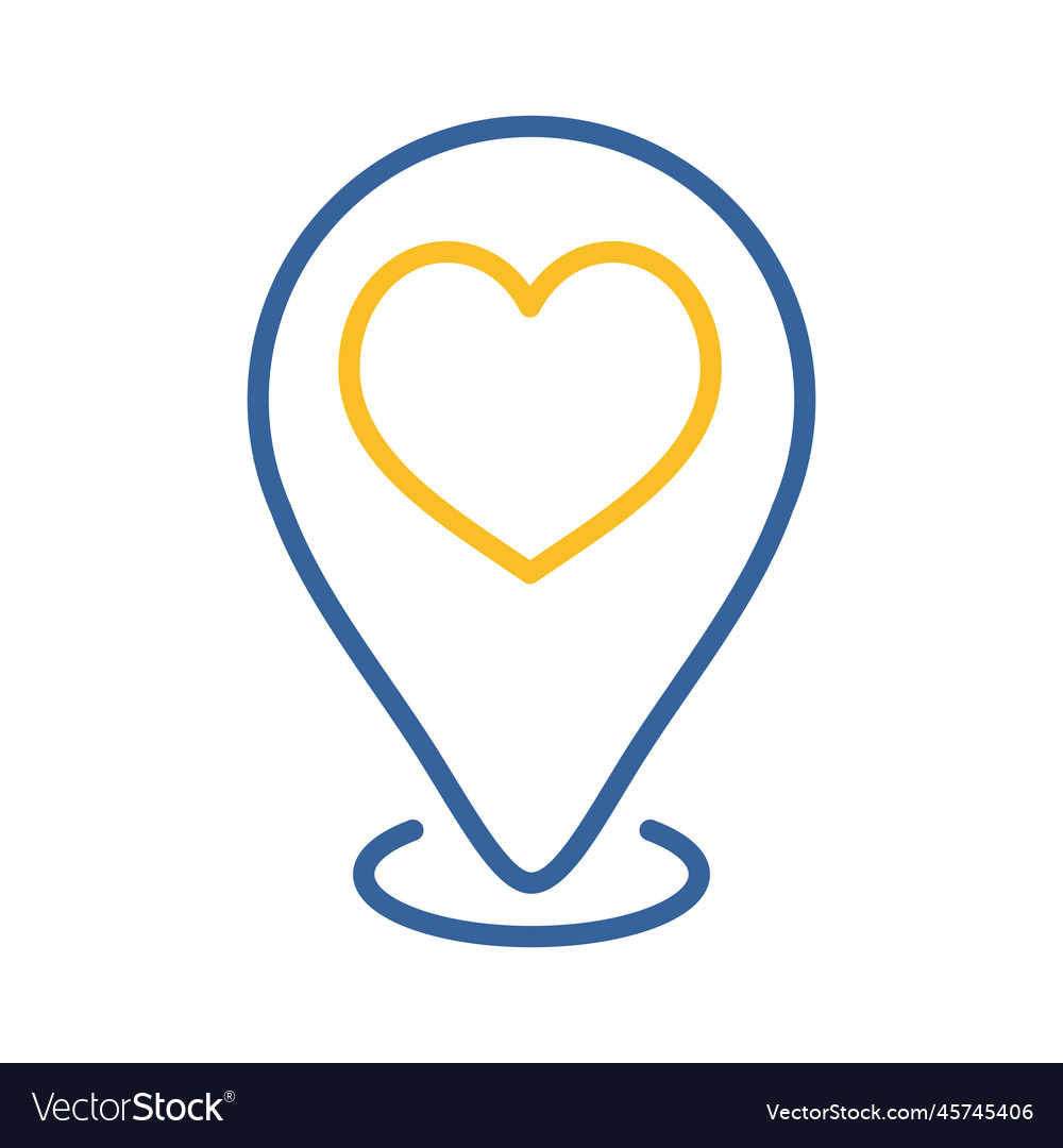 Map pointer with heart icon valentine day symbol