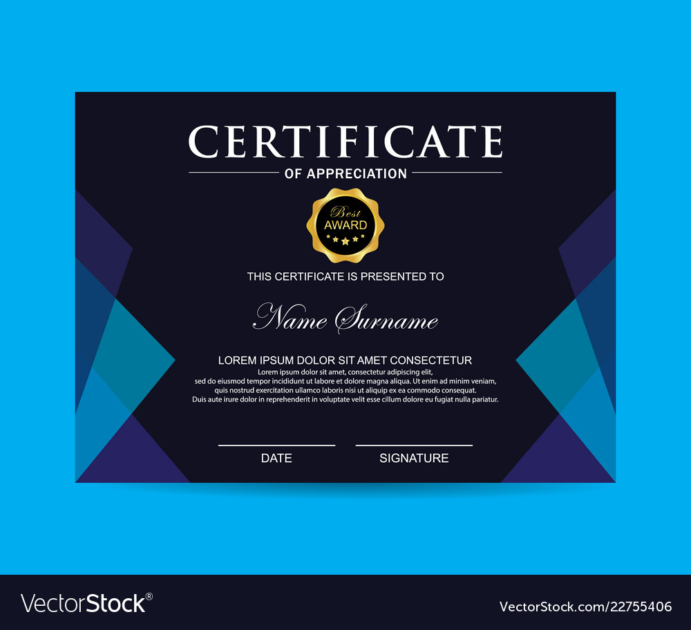 Modern certificate Royalty Free Vector Image - VectorStock