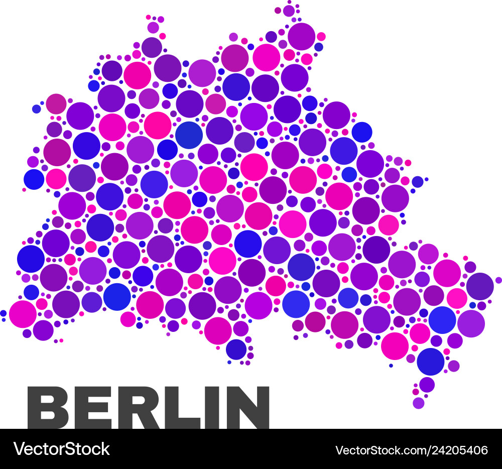 Mosaic berlin city map of round elements Vector Image