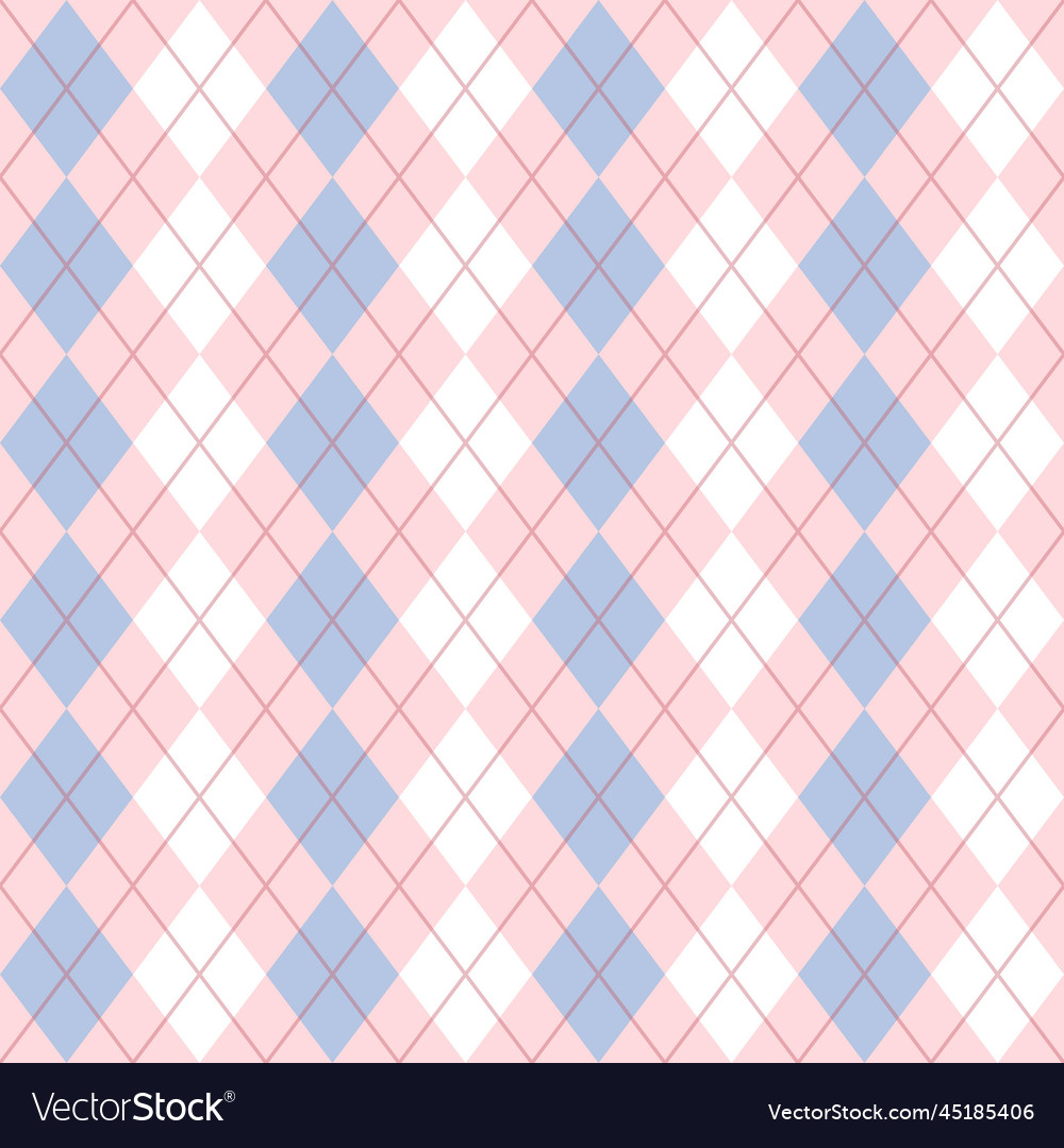 Pink and blue pastel seamless argyle pattern