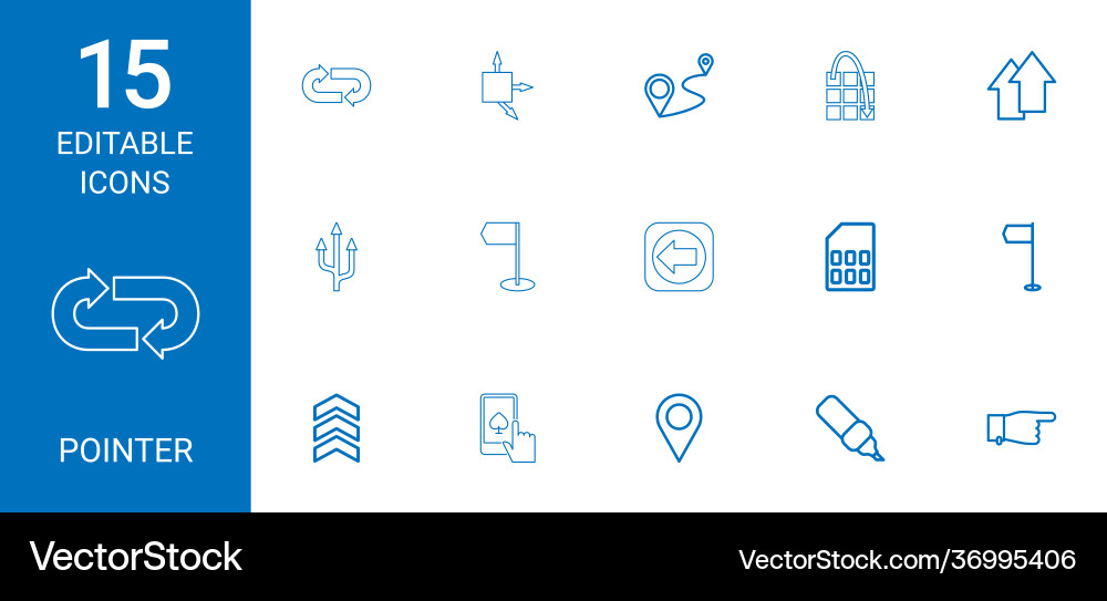 Pointer icons Royalty Free Vector Image - VectorStock
