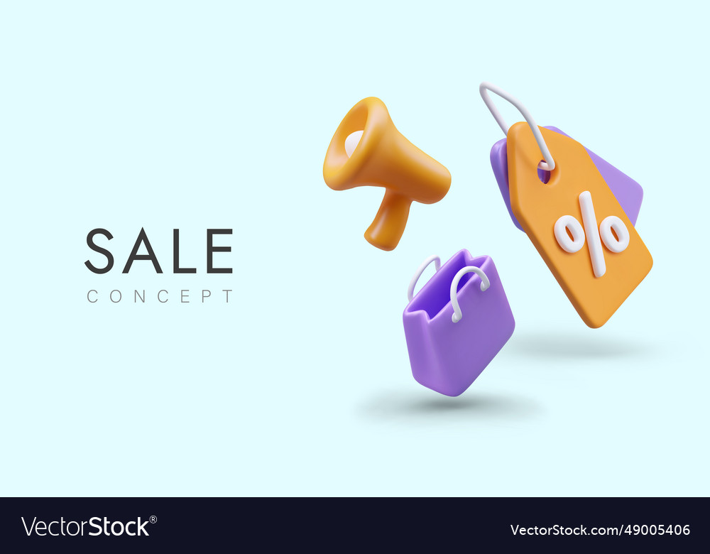 Poster sale announcement in cartoon style vector image Poster sale announcement in cartoon style