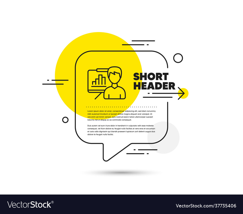 Presentation board line icon column graph sign vector image Presentation board line icon column graph sign