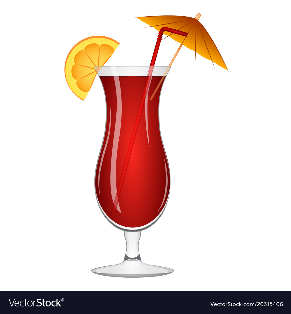 Red cocktail with an orange slice