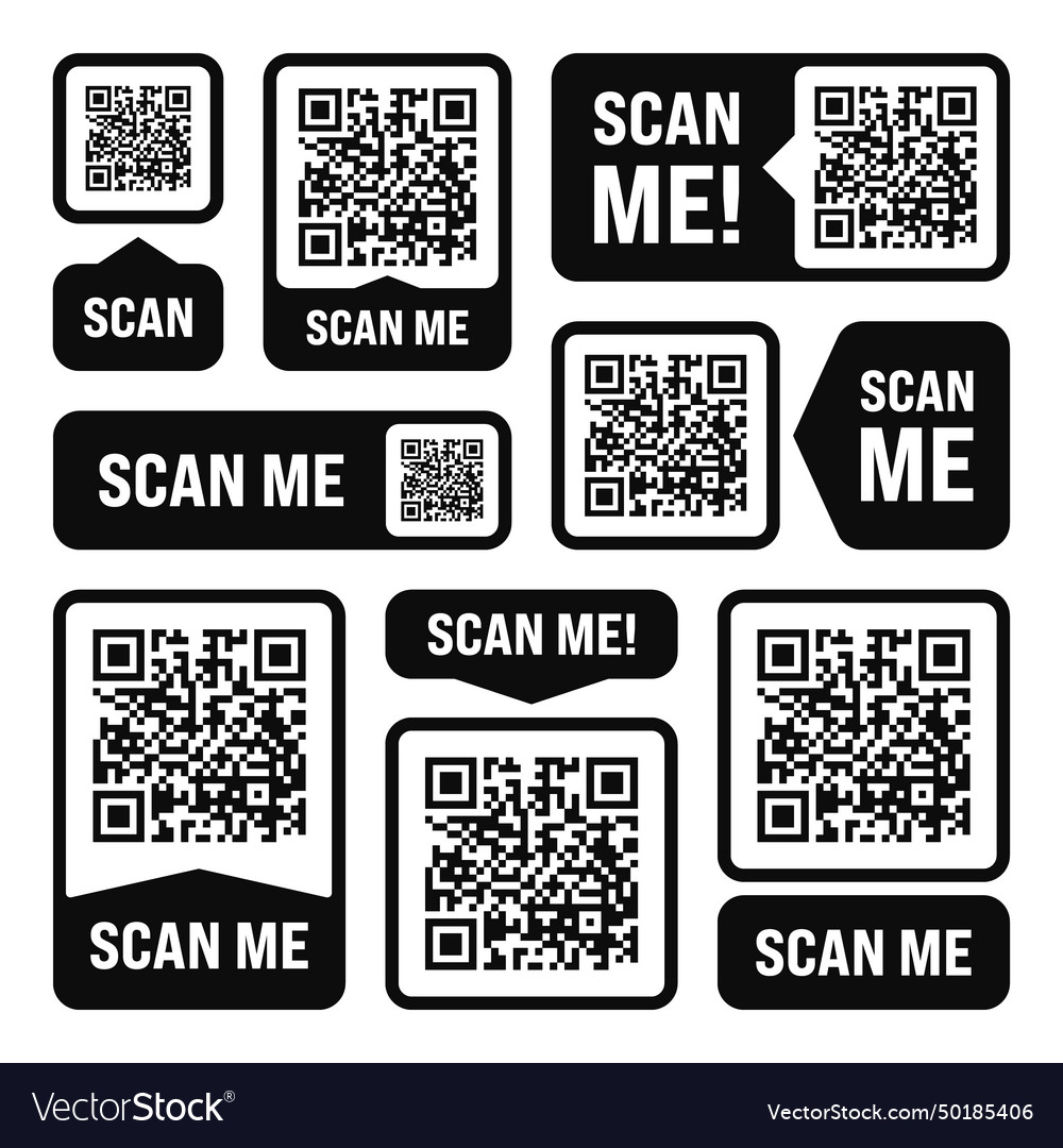 Scan me qr code sticker online payment special Vector Image