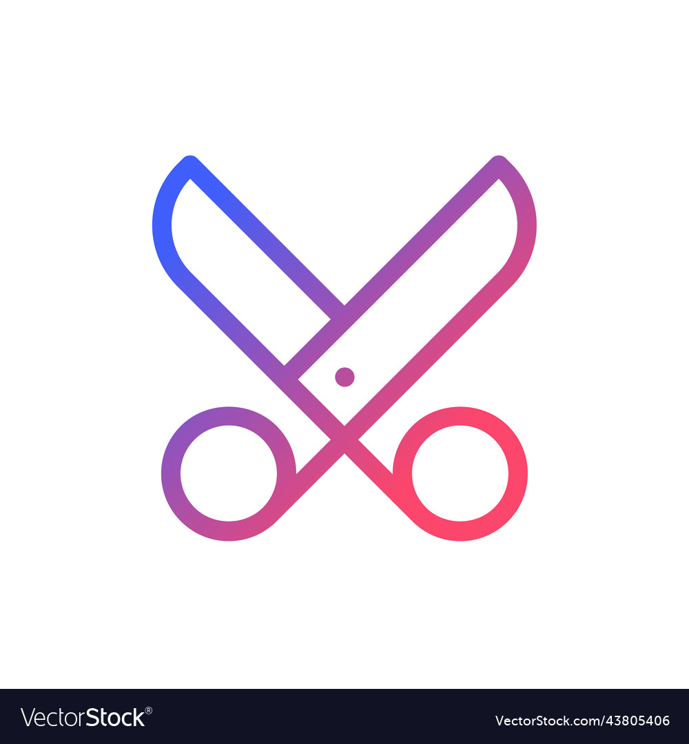 Scissors pixel perfect gradient linear ui icon vector image Scissors pixel perfect gradient linear ui icon