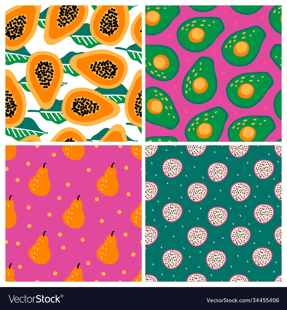 Set four seamless repeat patterns with hand vector image Set four seamless repeat patterns with hand