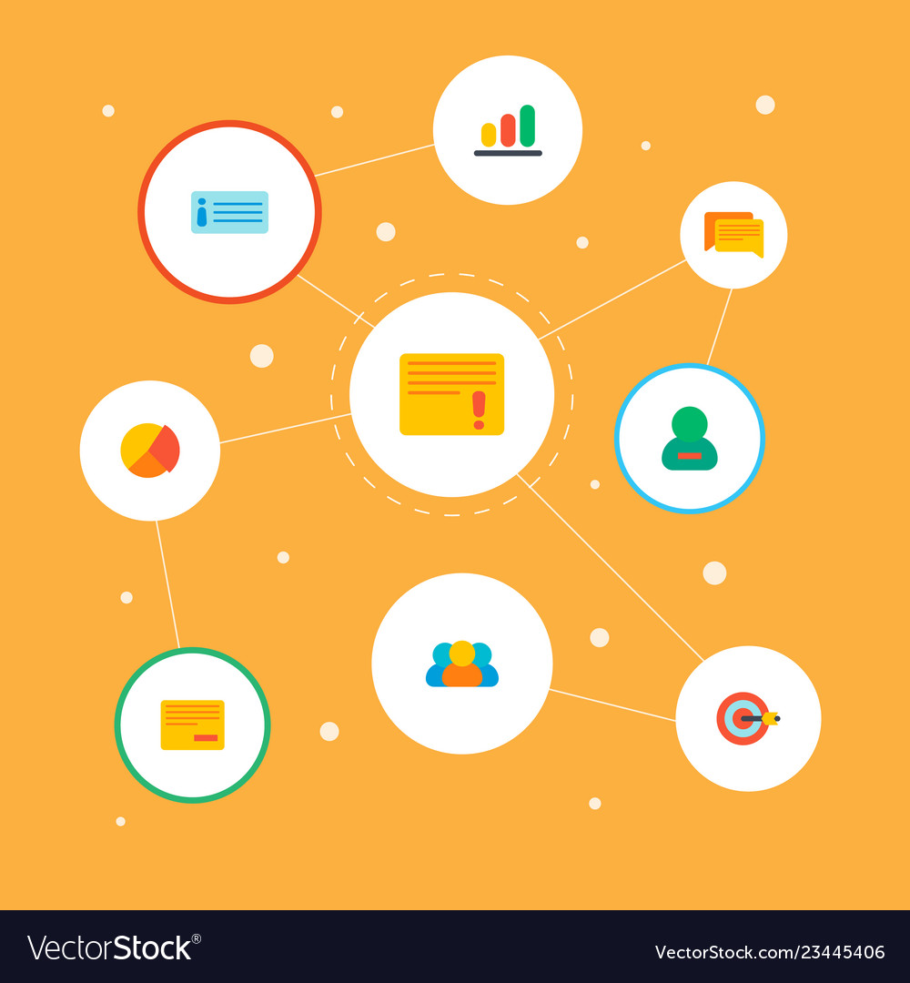 Set task manager icons flat style symbols vector image Set task manager icons flat style symbols