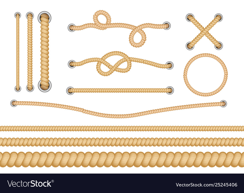 Set various types nautical loops and knots